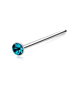 2mm Stone Bezel Straight Nose Stud Silver NSKA-57